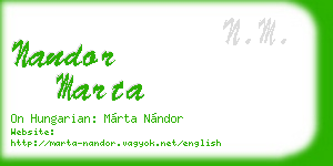 nandor marta business card